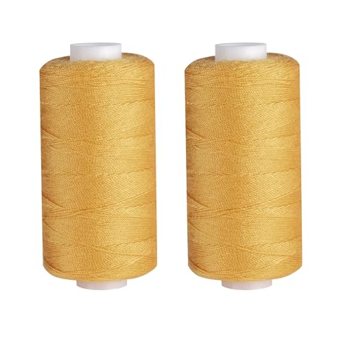 Simthread Heavy Duty Blue Jeans Thread for Denim Sewing 200M 2Pack Gold - Image 1