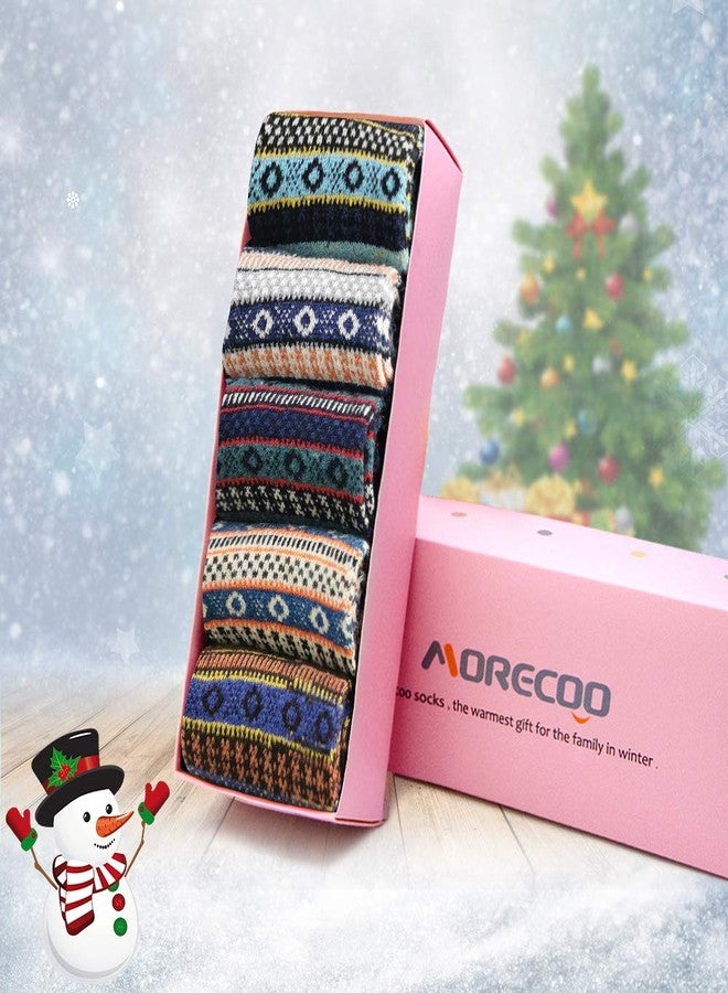 MORECOO Stocking Stuffers - Christmas Gifts for Women - Socks for Women - Thick Wool Soft Warm Cozy High Womens Socks - Image 2