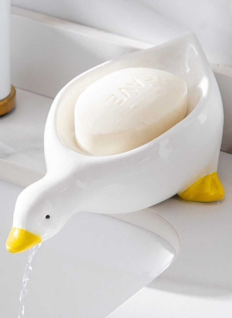 ‌Duck-Shaped Soap Holder - Cute & Functional, Durable for Bathroom/Kitchen, Water-Draining Design - Image 1