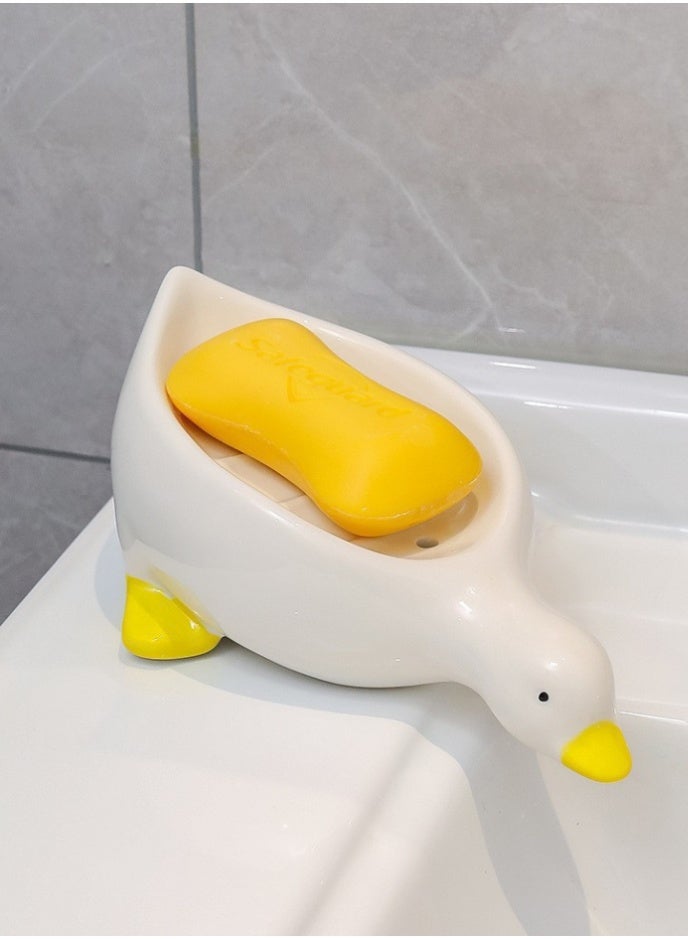 ‌Duck-Shaped Soap Holder - Cute & Functional, Durable for Bathroom/Kitchen, Water-Draining Design - Image 4