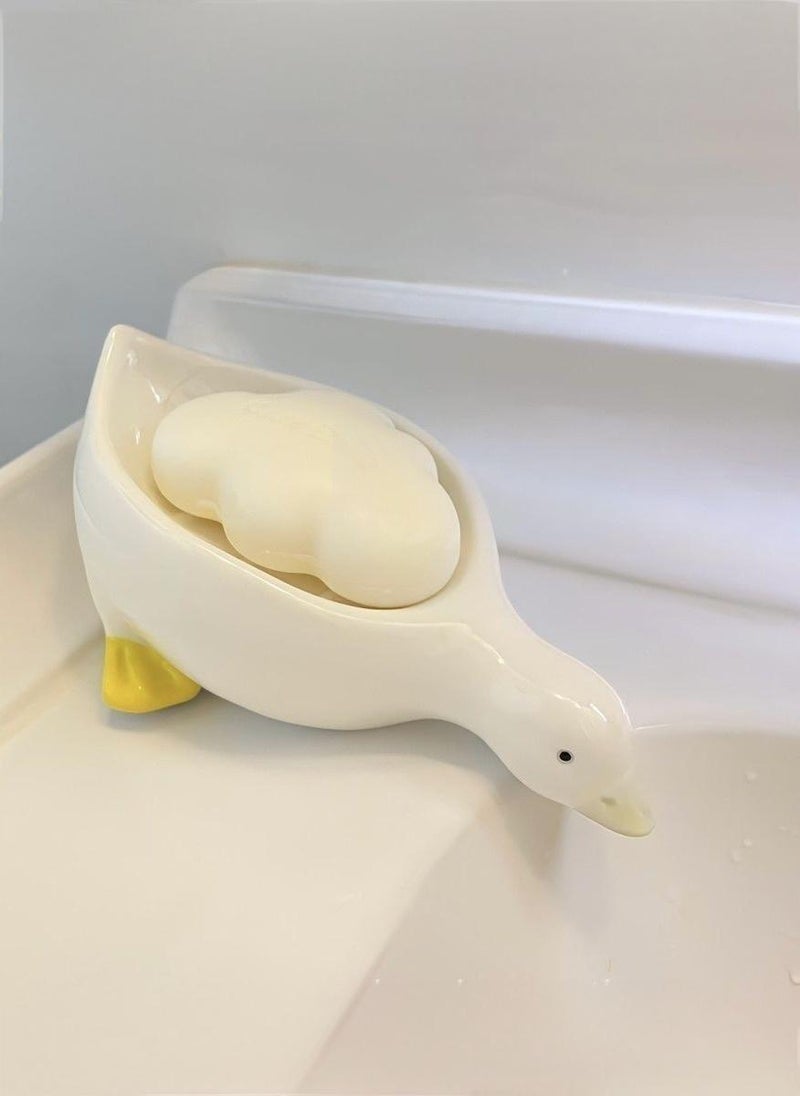 ‌Duck-Shaped Soap Holder - Cute & Functional, Durable for Bathroom/Kitchen, Water-Draining Design - Image 3