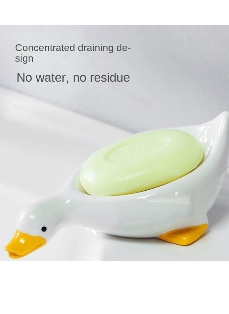 ‌Duck-Shaped Soap Holder - Cute & Functional, Durable for Bathroom/Kitchen, Water-Draining Design - Image 2