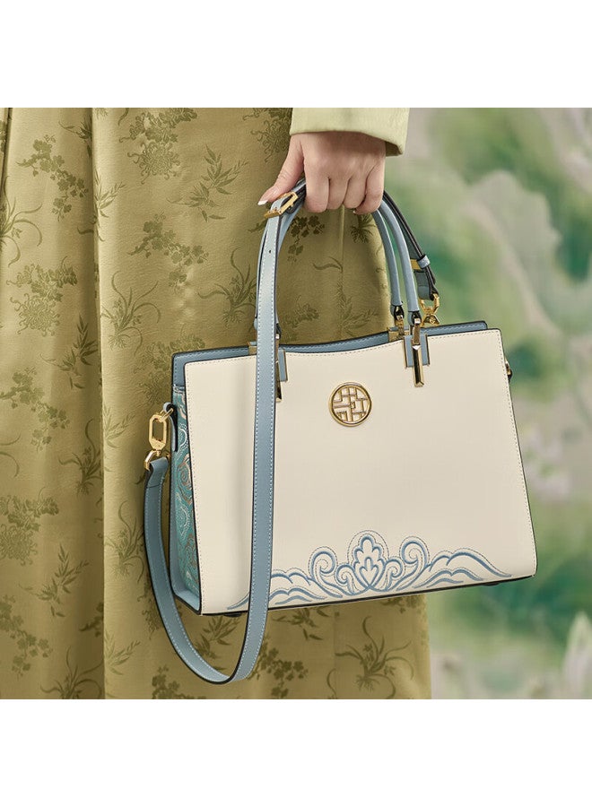 Zooler Handbag Women's Bag Chinese Style Zhuang Brocade Ladies' Tote Bag Leather Women's Handbag New Year Gift For Mom - Image 2
