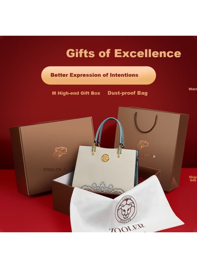 Zooler Handbag Women's Bag Chinese Style Zhuang Brocade Ladies' Tote Bag Leather Women's Handbag New Year Gift For Mom - Image 1