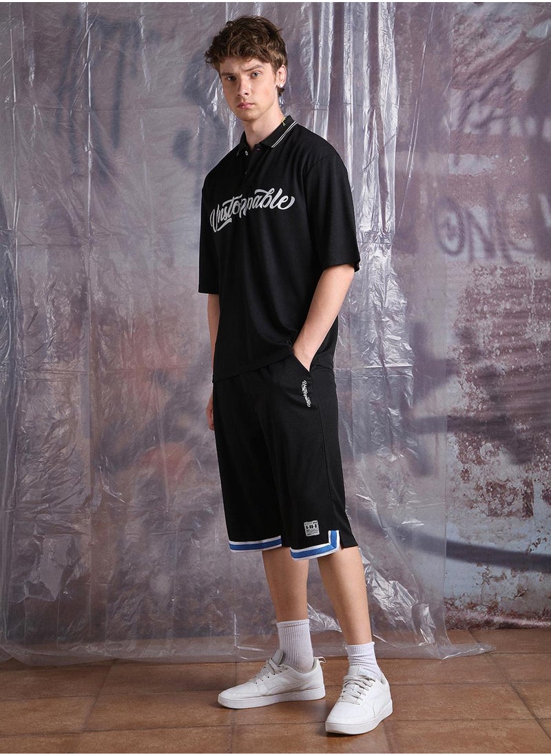 Hubberholme Men Streetletics Printed T-Shirt & Shorts Oversized fit Mesh Co-ord Set  - Image 3