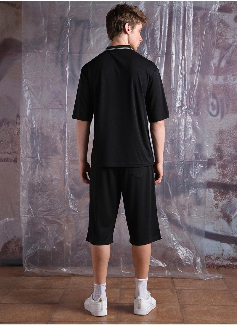 Hubberholme Men Streetletics Printed T-Shirt & Shorts Oversized fit Mesh Co-ord Set  - Image 5