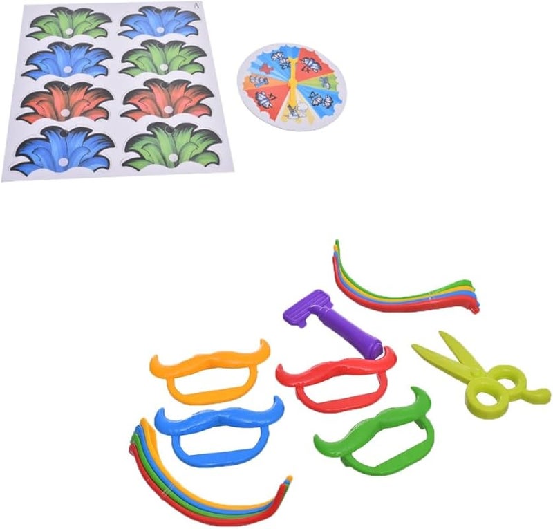 Generic Plastic Cut Mustache Game With Sticker Beard To Learn And Play For Kids - Multicolor