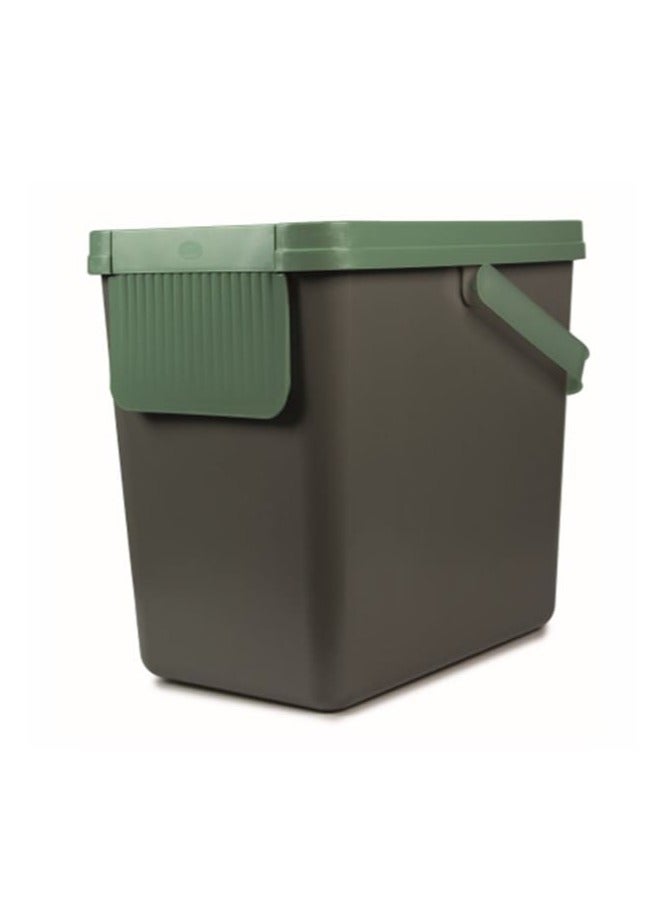 Snips 25L Recycling Bin for Separate Waste Collection – Grey with Light Green Lid, Made in Italy - Image 2