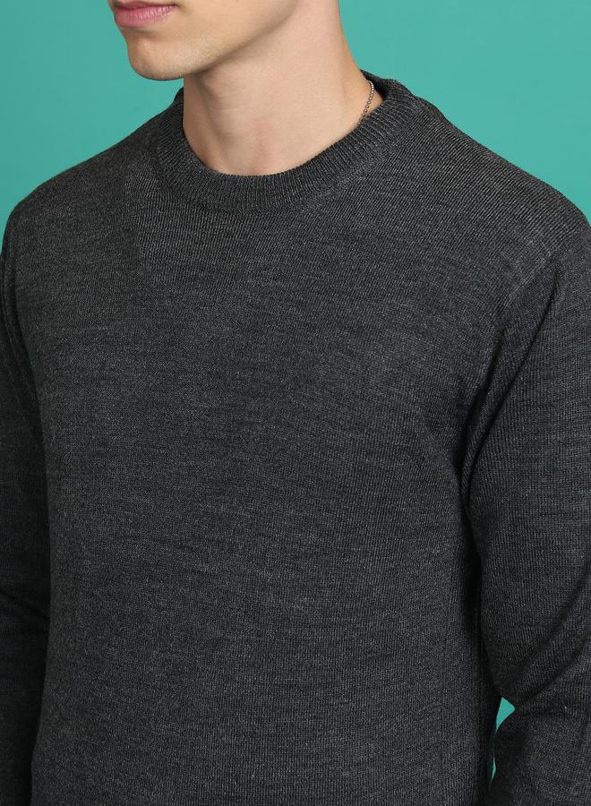 HIGHLANDER Solid Round Neck Knit Sweater - Image 2