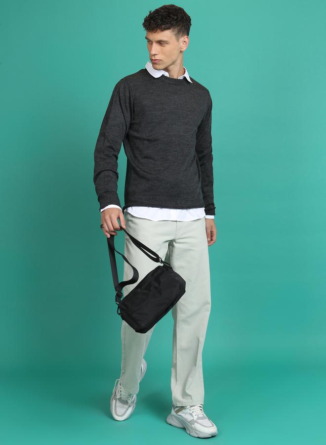 HIGHLANDER Solid Round Neck Knit Sweater - Image 4