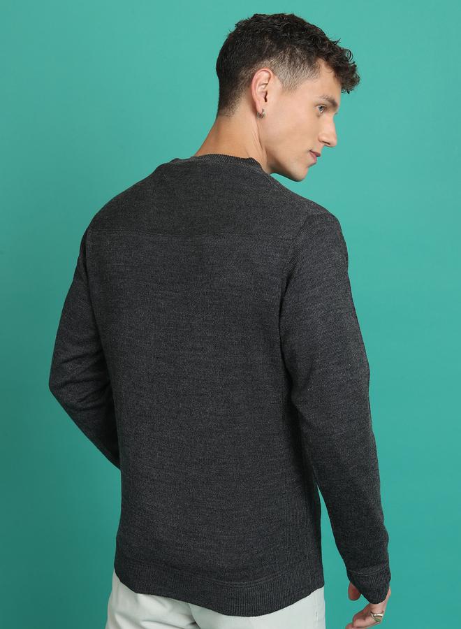 HIGHLANDER Solid Round Neck Knit Sweater - Image 3
