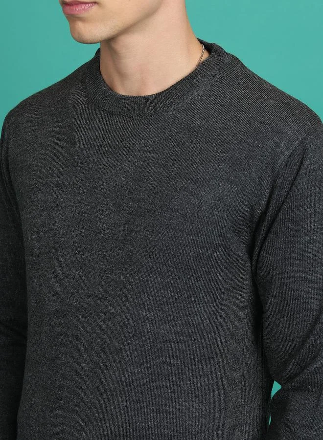 HIGHLANDER HIGHLANDER Solid Round Neck Knit Sweater
