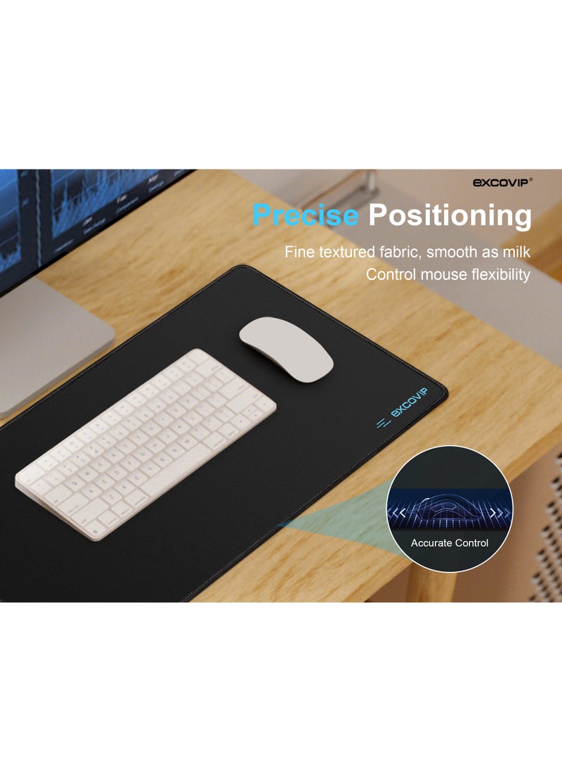 excovip Gaming Mouse Pad XL, Extended Mat Non-Slip Desk Pad Rubber Mice Pads Stitched Edges Long Mousepad-600x300mm Black SA9387  - Image 4