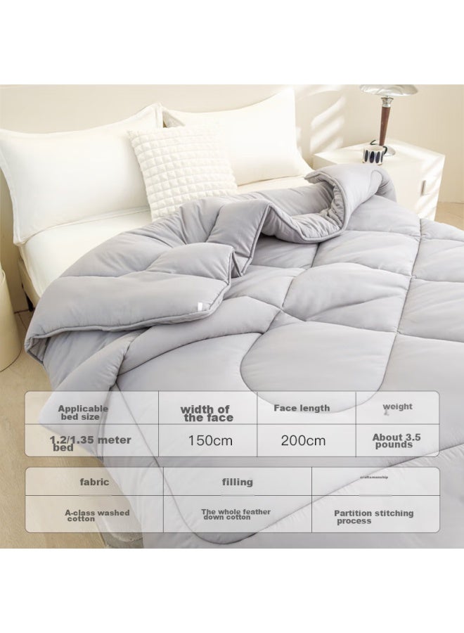 Danisa Crown Quilt, Spring And Autumn Quilt, Summer Cool Air Conditioning Quilt, Bedding, Student Dormitory Single Fiber Cotton Quilt Core, 150x200cm, 3.5 Jin - Image 2
