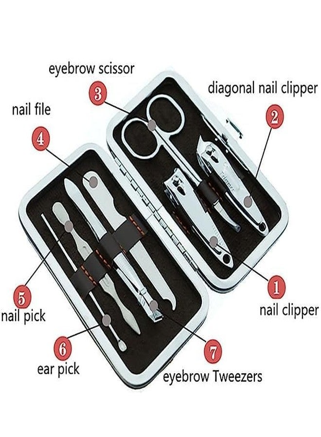 IAS 7 in 1 Manicure Pedicure tools set, Nail Clippers Stainless Steel Nail Scissors Grooming Kits, Nail Tools for women & girls,(set of 7) - Image 3