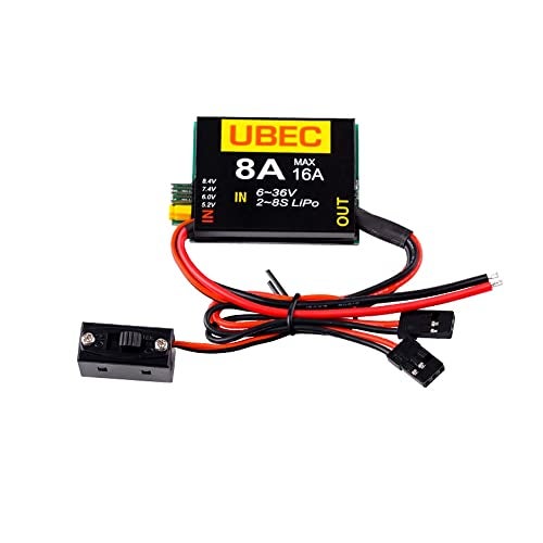 SoloGood 2S-8S Lipo 6-36V UBEC-8A BEC 5.2V/6.0V/7.4V/8.4V Servo Independent Power Supply Suitable for RC Sutomotive Fixed Wing Aircraft Robotic Arms black - Image 1