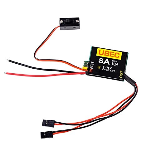 SoloGood 2S-8S Lipo 6-36V UBEC-8A BEC 5.2V/6.0V/7.4V/8.4V Servo Independent Power Supply Suitable for RC Sutomotive Fixed Wing Aircraft Robotic Arms black - Image 5