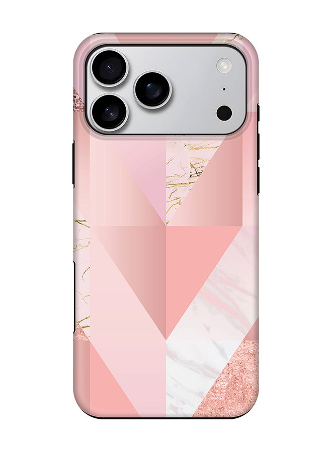 Stylizedd Tough Pro Magnetic Case for iPhone 17 Pro Max, Dual Layer hybrid PC + TPU Mobile Cover Matte - Marble Pink Vintage - Image 1