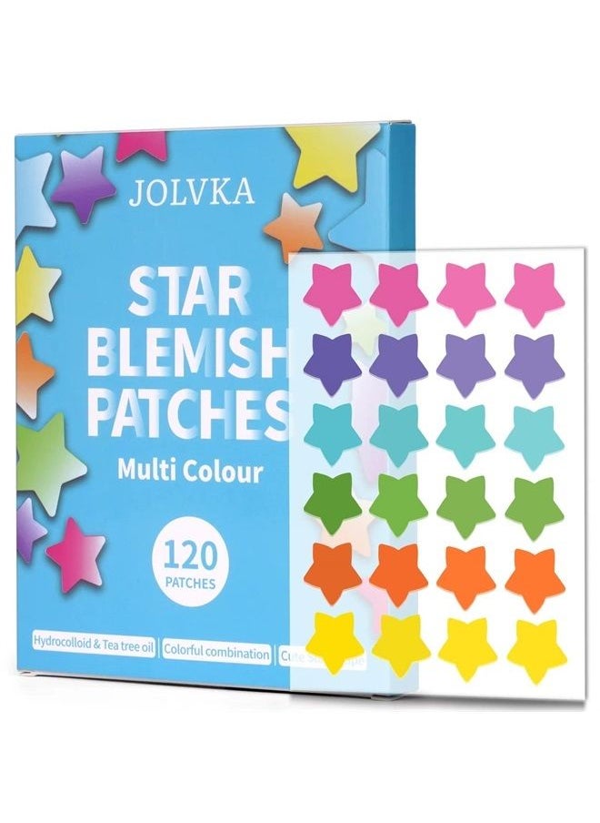 JOLVKA - Star Pimple Patch-Spot Cover - Hydrocolloid Acne Pimple Patches (120 Patches) - Star Shape Blemish Patches- Cute Zit Patches for Face Sticker Skincare - Image 1