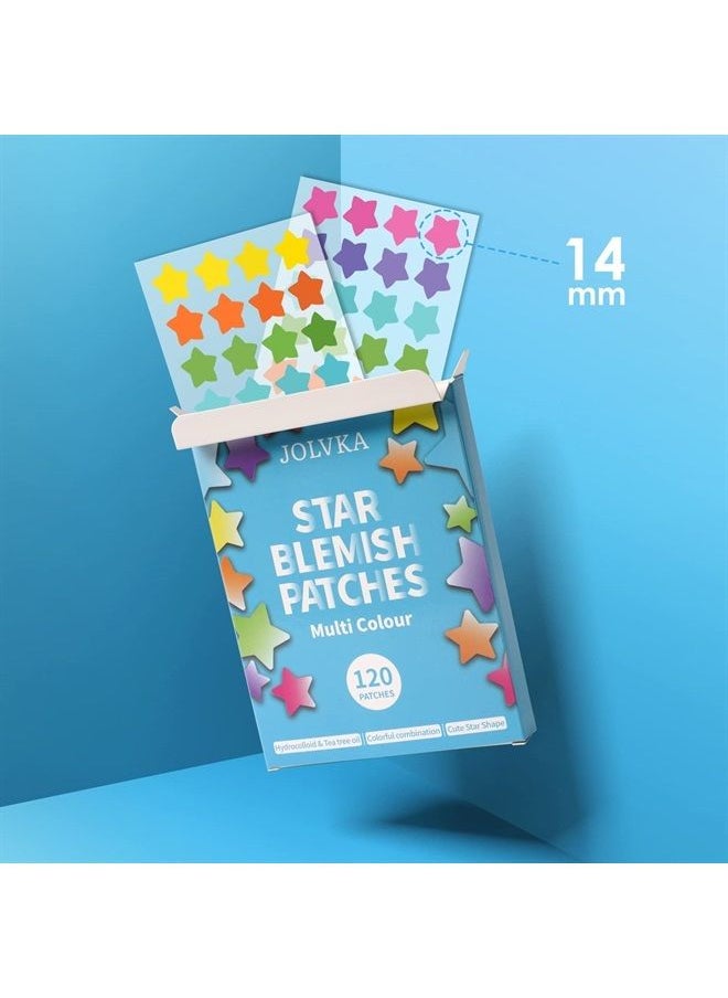 JOLVKA - Star Pimple Patch-Spot Cover - Hydrocolloid Acne Pimple Patches (120 Patches) - Star Shape Blemish Patches- Cute Zit Patches for Face Sticker Skincare - Image 1