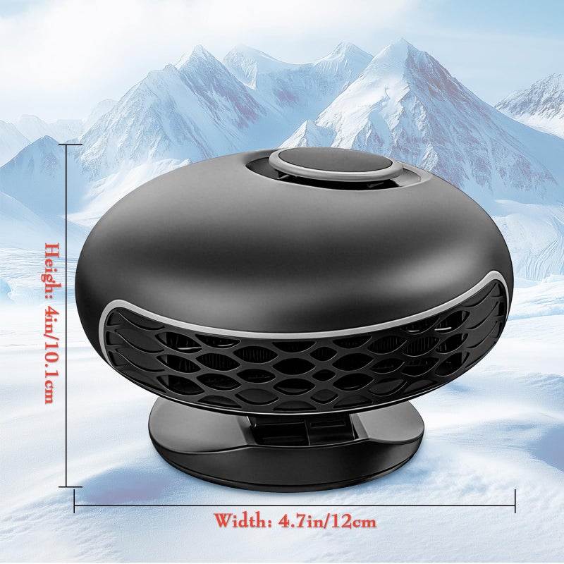 Showvigor Car Heater 12V Dual Heat & Cool, 150W Portable Car Heater Fan with 360Â° Rotatable Base, Quick Defrosting & Demisting for Windshield, Universal for Truck/SUV/Car - Image 2