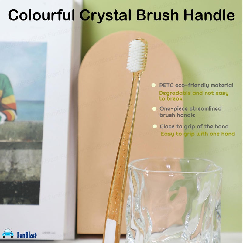 FunBlast Toothbrush for Kids & Adults - Tooth Brush Combo Pack of 4, Super Soft Bristles for Sensitive Teeth, Manual Toothbrush for Kids & Adults, Tooth Brush Set (Multicolor) (4) - Image 5