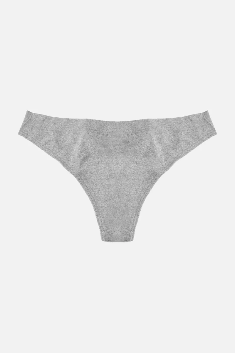 Oroblu Women's Seamless Microfiber Gray Melange String Etc - Orb-Strvb-G