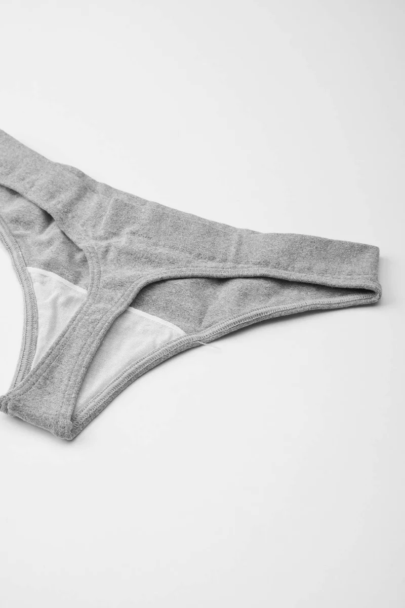 Oroblu Women's Seamless Microfiber Gray Melange String Etc - Orb-Strvb-G