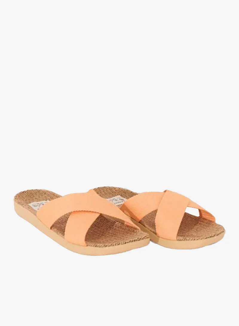 Women'secret NATURAL Raffia sandals with crisscross straps for Women | Best Price UAE