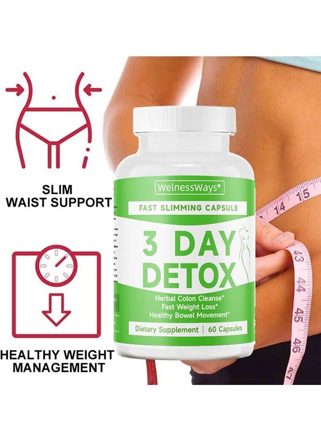 WelnessWays 3 Day Detox Fast Slimming Capsule 60 Capsules, Health and Safe, Burn Tummy Fat and Boosts Metabolism, Dietary Supplement - Image 5