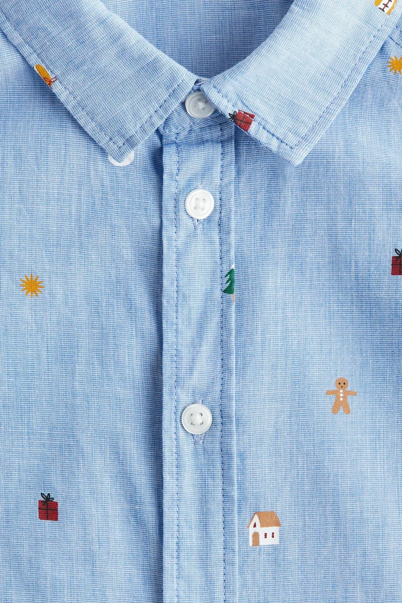 اتش اند ام قميص قطني بنقشة رائعة