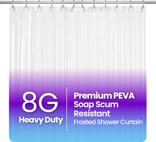 LiBa Bathroom Shower Curtain - Waterproof Plastic Shower Curtain Premium PEVA Non-Toxic with Rust Proof Grommets Frosted 8G Heavy Duty Bathroom Accessories 72x78 - Image 1