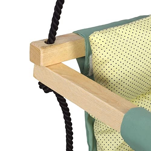 BOFFLE Swing | Baby Swing Hanging Indoor Outdoor | Children's Swing | Jhula for Baby | Baby Garden Swing | Jhula | (6 Months to 3 Years) (Up to 25 kg) (Green Yellow 1) - Image 5