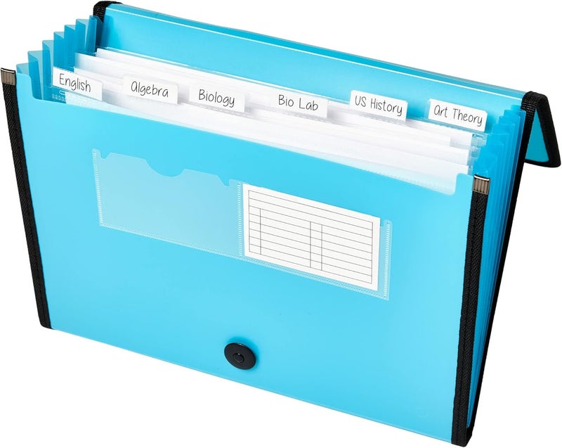AVERY Expanding File Folder Organizer, 7-Pocket Accordion File Organizer, Aqua, Holds 425 Letter/A4-Size Sheets (73551) - Image 2