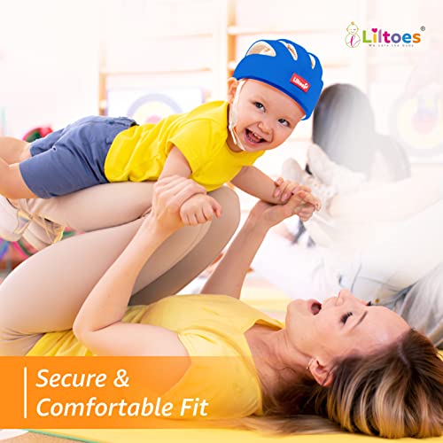 LILTOES Baby Head Protector for Safety of Kids 6M to 60M- Baby Safety Helmet with Proper Air Ventilation & Corner Guard Protection + Baby Kneepads for Crawling (Royal Blue) - Image 3