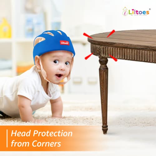 LILTOES Baby Head Protector for Safety of Kids 6M to 60M- Baby Safety Helmet with Proper Air Ventilation & Corner Guard Protection + Baby Kneepads for Crawling (Royal Blue) - Image 4