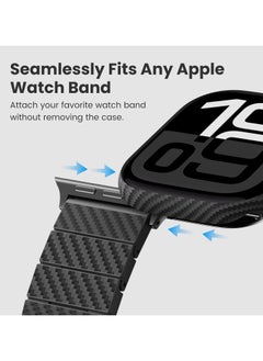PITAKA PITAKA Apple Watch Series 10 Case, Exquisite Minimalist Slim Apple Watch Series 10 46mm Case, Aramid Fiber Woven Air Case - Black/Grey (Twill)  - Image 4