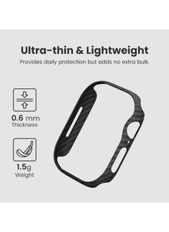 PITAKA PITAKA Apple Watch Series 10 Case, Exquisite Minimalist Slim Apple Watch Series 10 46mm Case, Aramid Fiber Woven Air Case - Black/Grey (Twill)  - Image 5