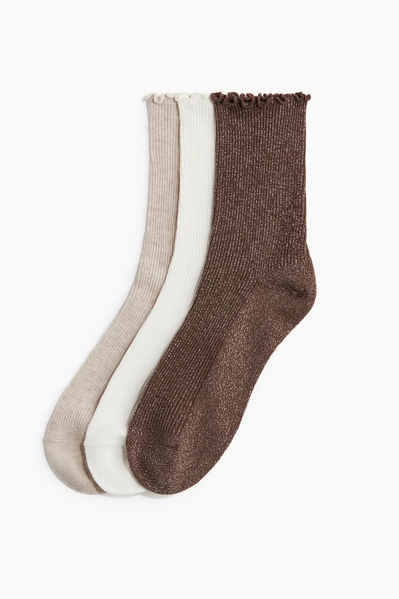 H&M 3-pack overlock-detail socks