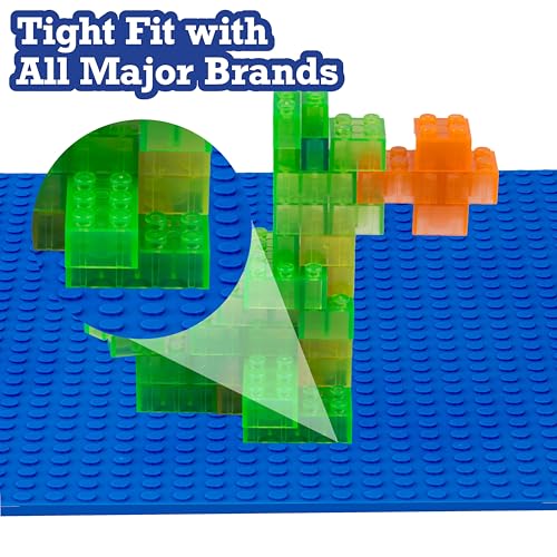 SCS Direct Bricks Building Blocks Baseplates - Large 10" x 10" Stackable - Variety Pack Plates with Dual Connectivity(6 Pk) Compatible with and Tight Fit All Major Building Blocks Brands, Gift - Image 3