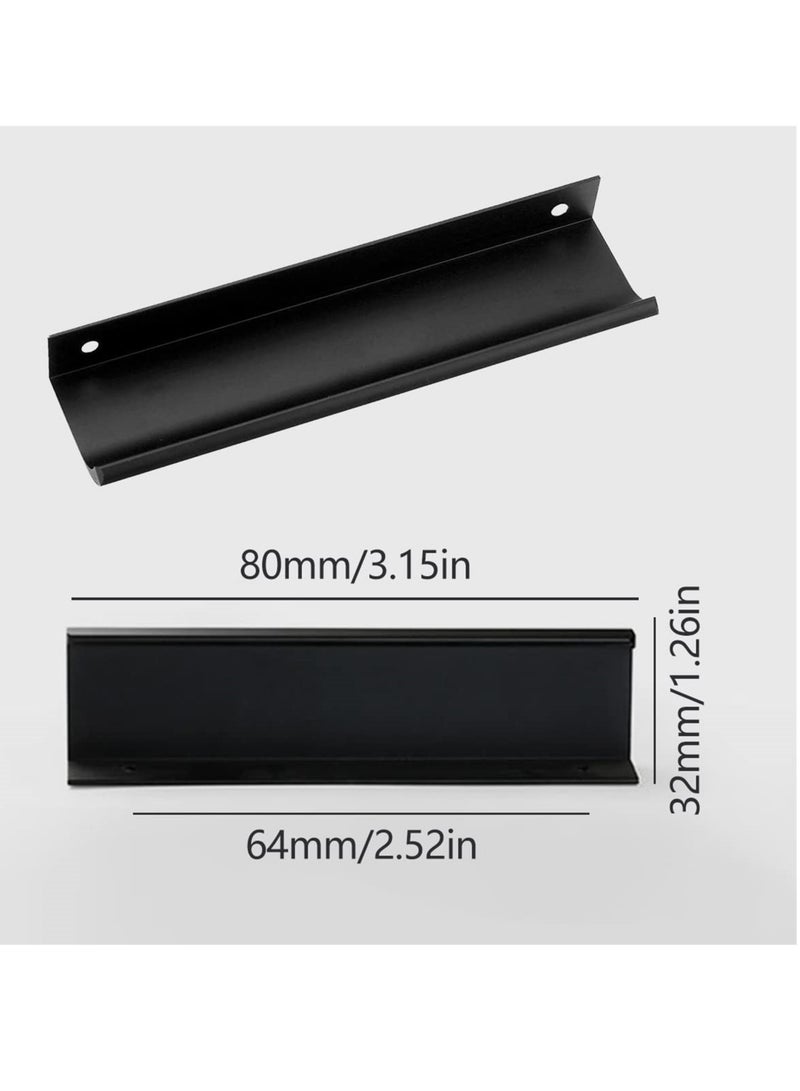 Stylish 80mm Aluminum Alloy Hidden Cabinet Handles, 10PCS, Perfect for Furniture, Doors and Drawers - Image 2