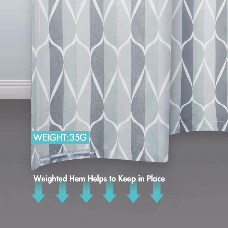 Gelbchu Grey Fabric Shower Curtain  Waterproof Design and Polyester  Quick-Drying  Weighted Hem  Shower Curtains Set for Bathroom W 72 x H 72  Machine Washable with 12 Hooks - Image 4
