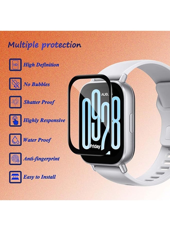 3 حزمة واقي الشاشة متوافق مع Xiaomi Redmi Watch 5 نشط ، لا فقاعات ، مكافحة الخدش ، 3D منحني ، واقي شاشة HD لـ Xiaomi Redmi Watch 5 نشط ، فيلم واقي ناعم مرن - Image 2