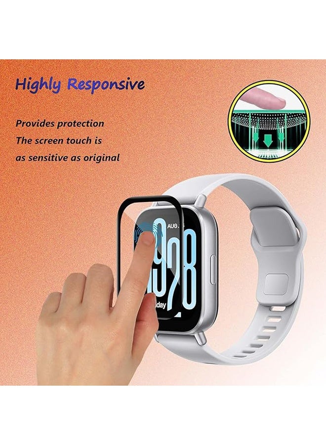 3 حزمة واقي الشاشة متوافق مع Xiaomi Redmi Watch 5 نشط ، لا فقاعات ، مكافحة الخدش ، 3D منحني ، واقي شاشة HD لـ Xiaomi Redmi Watch 5 نشط ، فيلم واقي ناعم مرن - Image 4