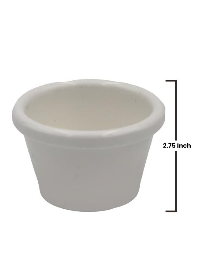 IDEAL PACK Premium Quality White Porcelain Sauce Bowl 2.75 Inch – Elegant, Durable, Heat Resistant, Microwave Safe, Multipurpose Serving Bowl for Rice, Snacks, Sauces, Desserts & Everyday Kitchen Use - Image 2