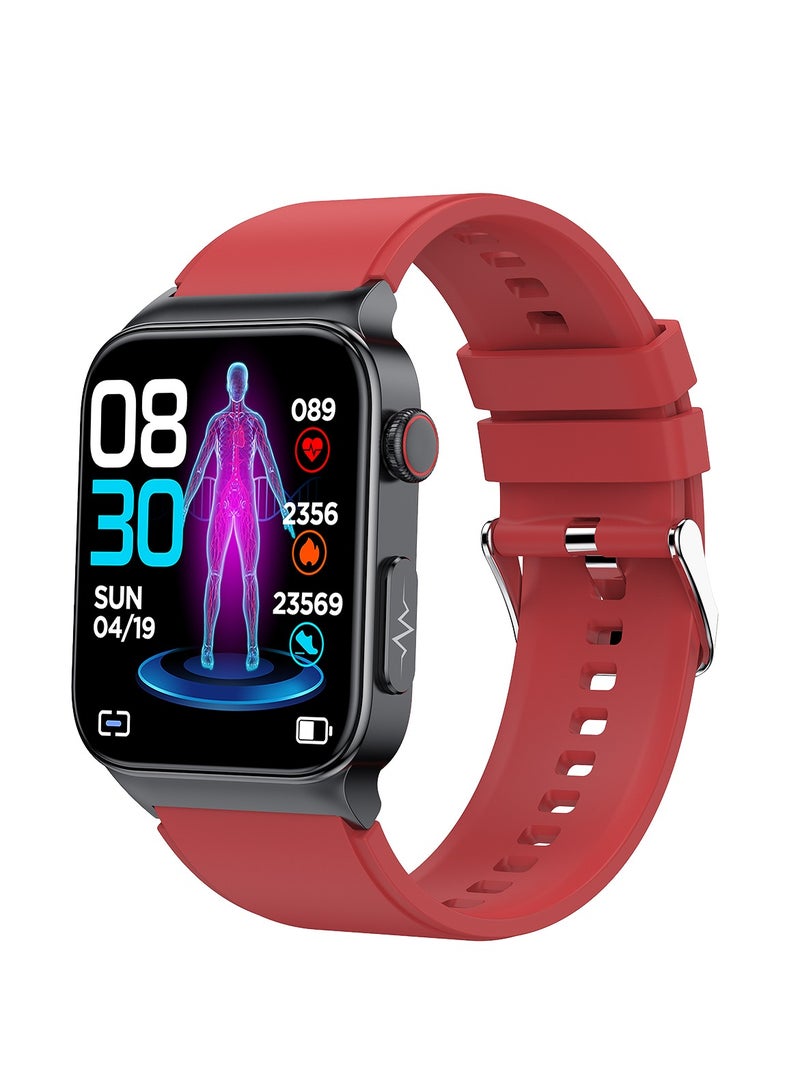 AROAQ Smart Watch, Fitness Tracker With Heart Rate Monitor, Red Silicon Multifunctional Smart Watch, Waterproof Activity Tracker For Android And Ios Phones - Image 1