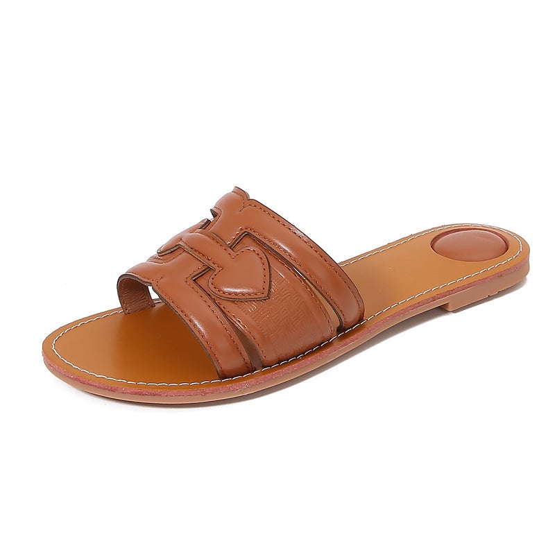 Comfortable Slippers Women''s Summer Wear 2024 New Soft Bottom Non-slip Flat Beautiful Sandals and Slippers Women''s Casual Simple Beach - Image 2