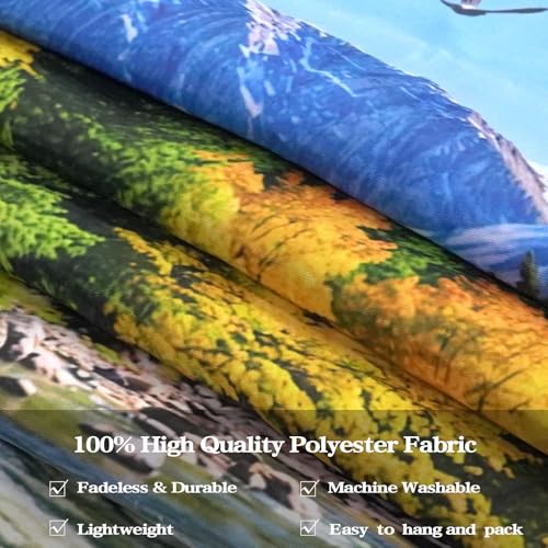 AMM Nature Forest Mountain Tapestry Green Pine Tree Tapestry for Bedroom Aesthetic Flowing River Landscape Tapestries Wall Hanging Bird Decor for Living Room Classroom Dorm Office - Image 5