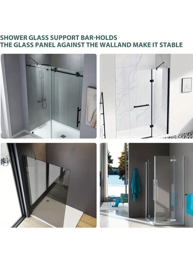 Black Shower Glass Support Bar 27 6in To 47 2in Telescopic For Frameless Panel - Image 5