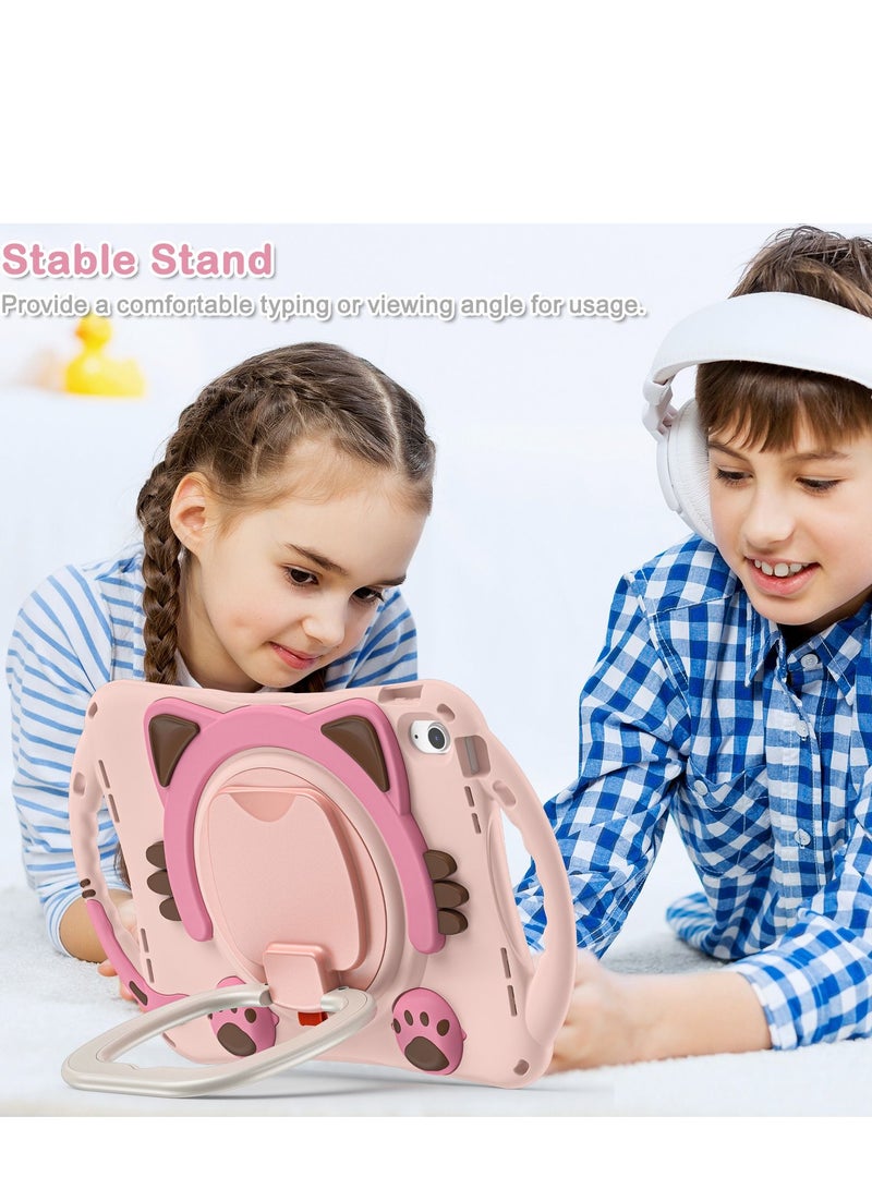GULFLINK Cute Cat Kids Case with 360° Rotating Handle for ipad 10th 10.9 inch 2022（A2757/A2777）Pink - Image 3